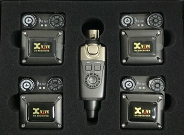 In-ear monitor receivers and a microphone