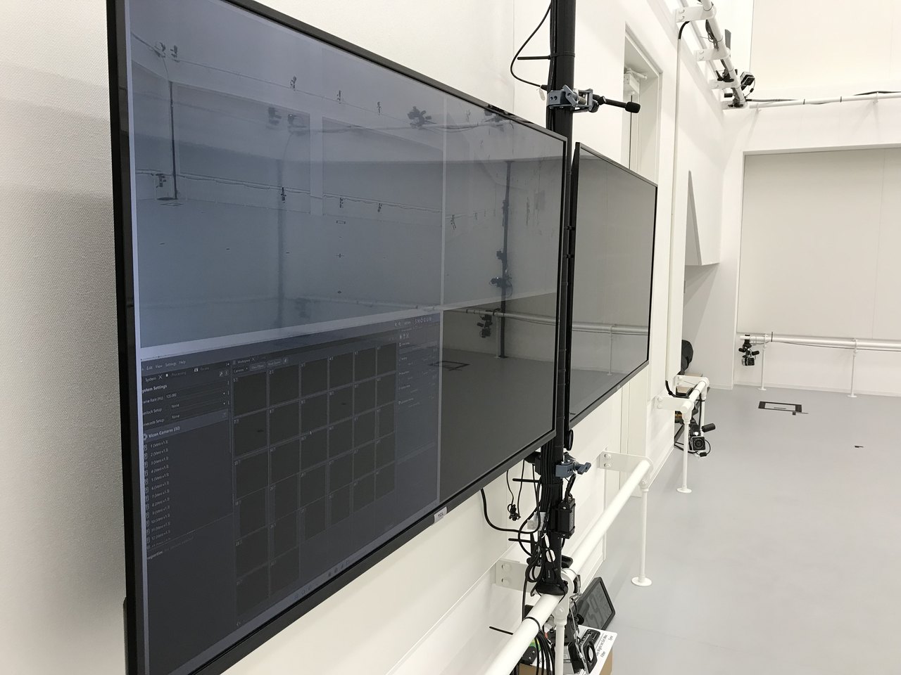 Monitors on the studio wall
