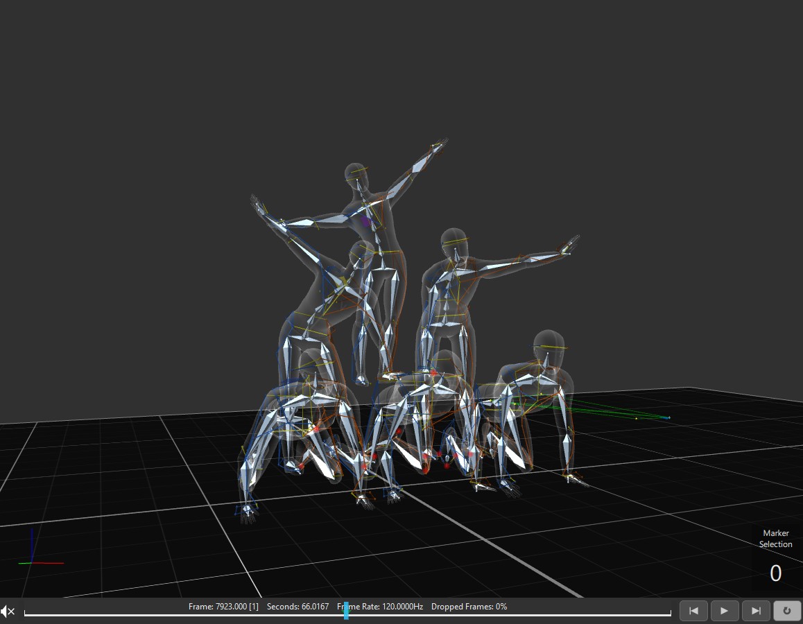 Capture software showing several characters